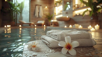 Luxury spa and wellness center, holistic treatments, serene ambiance
