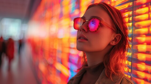 Interactive tech expo, innovative products on display, engaged attendees exploring