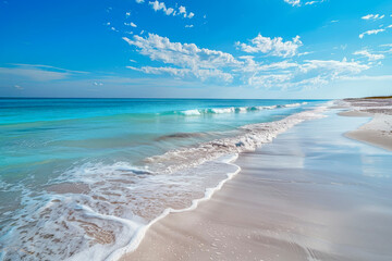 Paradise of Healing: The Ultimate Relaxation Through the Merging Blues of Sea and Sky on a White Sandy Beach