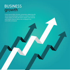 business arrow going up followed by others arrows trading profit economic boom - obrazy, fototapety, plakaty