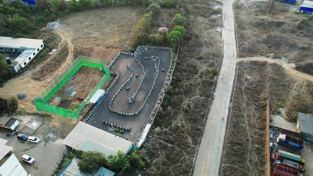 go karting drone view in virar in mumbai