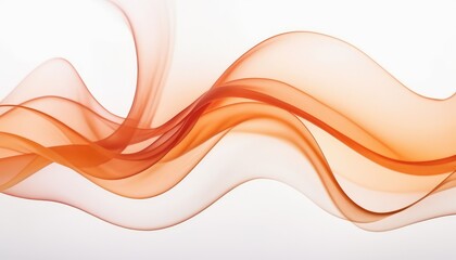 smoky wavy Peach Fuzz colored fabric hovers against a blank background