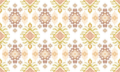 Hand draw Ikat African Ikat paisley embroidery on white background.geometric ethnic oriental seamless pattern traditional.great for textiles, banners, wallpapers, wrapping vector.