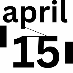 April 15 . Modern calendar icon .date ,day, month .Flat style calendar for the month of April