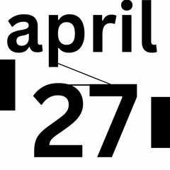 April 27 . Modern calendar icon .date ,day, month .Flat style calendar for the month of April