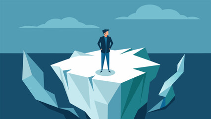 A person standing on a piece of the iceberg labeled as surface bias while a much larger portion labeled as subsurface bias is pulling them