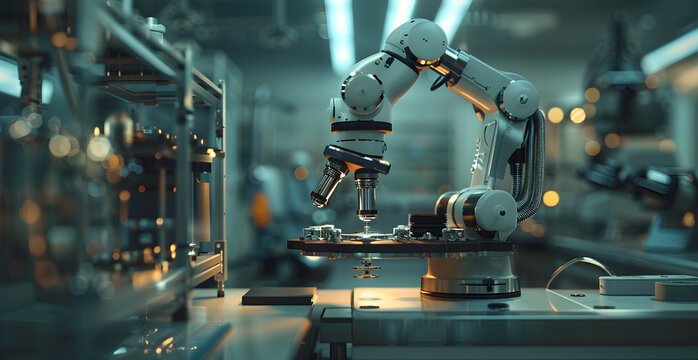 Depict scientists in a lab with holographic quantum physics equations floating in the air and complex machinery that suggests advanced research space - Powered by Adobe