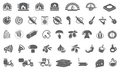 Pizza icon collection