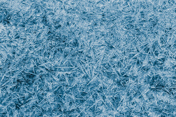Ice texture crystal, blue tones background. Textured cold frosty surface of ice. - 772758181