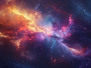 Beautiful, photorealistic image of a vibrant nebula, galaxies swirling in randomness ,3DCG,clean sharp focus - obrazy, fototapety, plakaty