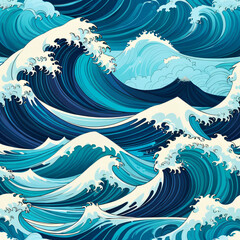 Waves of Blue: Seamless Ocean Background