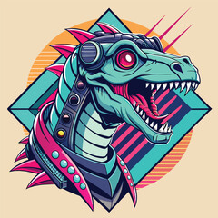 Cartoon Dinosaur. Vector illustration for t-shirt print.