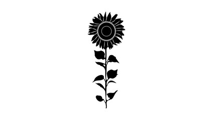 Sunflower emblem, black isolated silhouette