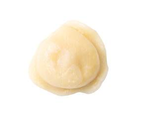 Boiled dumplings isolated on white background. Top view