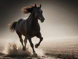 Obraz na płótnie Canvas horse running in the desert