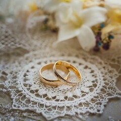Obraz na płótnie Canvas Eternal Symbol: Wedding Ring Gleaming Against Subtle Background