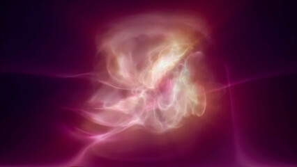 Purple energy magic waves and lines of liquid plasma smoke particles futuristic . Abstract background