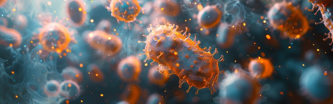 Anti bacteria Microscopic battle between bacteria and antimicrobial agents in a commercial setting