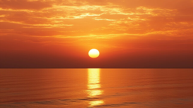 sunset over the sea  high definition(hd) photographic creative image