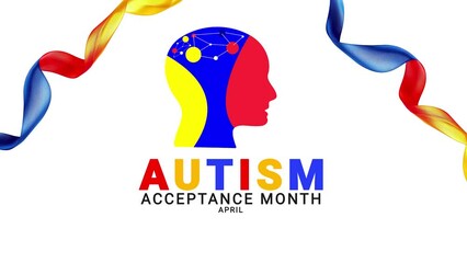 Autism acceptance month. Autism icon motion.