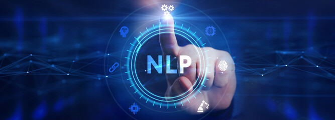 NLP Natural language processing AI Artificial intelligence. - obrazy, fototapety, plakaty