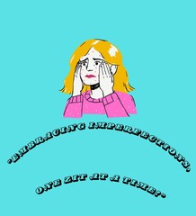 Obraz premium acne girl become crazy in pain