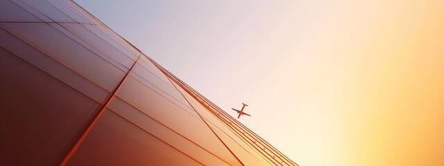 background image of a high-flying passenger plane. - 772768566