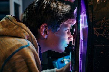 teenager unlocking gaming console with face scan