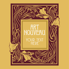 vector vintage items: label art nouveau	

