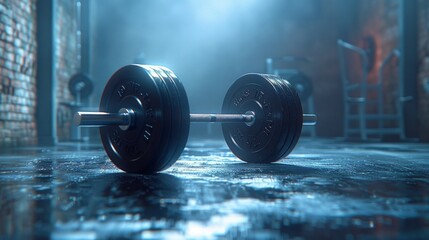 Dumbbells in the gym