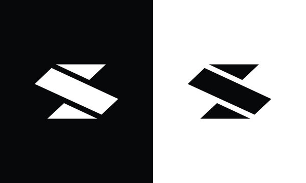 S Logo. Letter Design Vector with white and Black Colors.