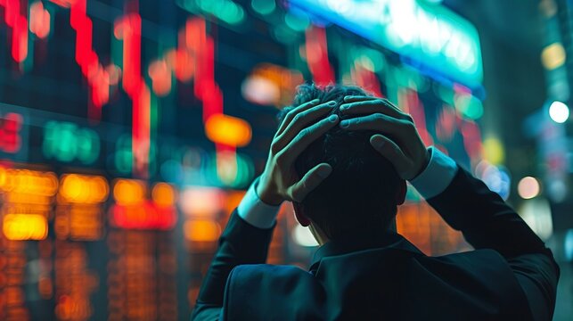 Despair in a downturn, hands reflecting the personal impact of market crash