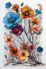 A patchwork of doodled botanicals, merging whimsy with nature
