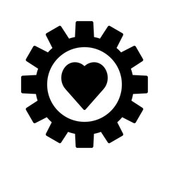 cogwheel and heart icon vector