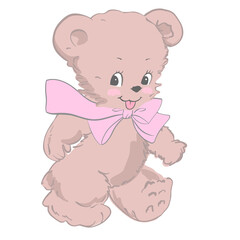 teddy bear with a flower in pink