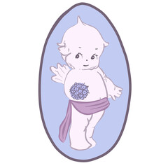 angel with a flower fit for y2k vibe aesthetic