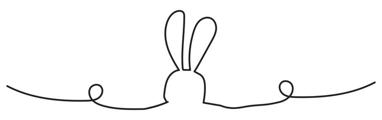 Easter Rabbit Line Art Drawing for Vet Logo, Prints, Social Media. Cute Bunny Silhouette Continuous One Line Drawing. Raster copy