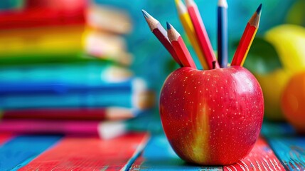 School Stationary and Back Concept for World Book Day and Back to School Event in 4K