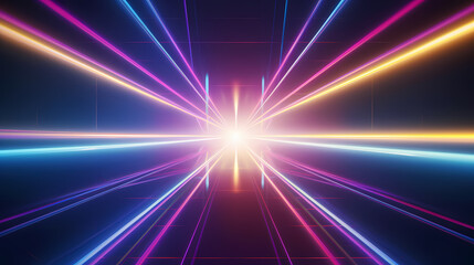 Fototapeta premium 3D rendering abstract background and colorfulneon lights