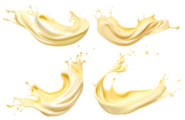 Fototapeta premium Set of delicious mayonnaise splashes cut out