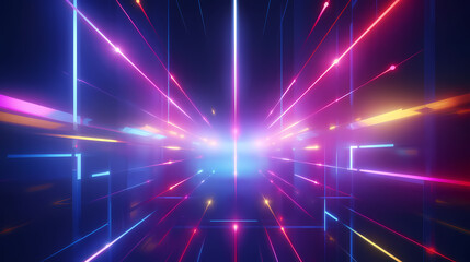 Fototapeta premium 3D rendering abstract background and colorfulneon lights