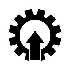 cogwheel with arrow up icon vector