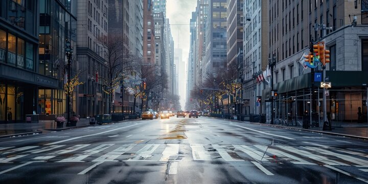 Fototapeta A photography of city street level 