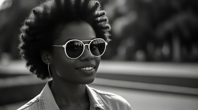 African black woman happy face. generative.ai