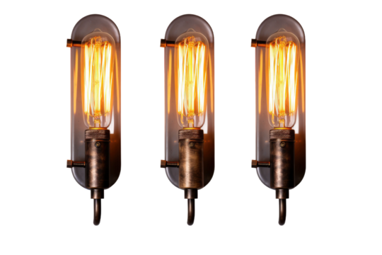 Illuminating Elegance: A Duo of Wall Lights Creating a Soft Glow. On a Clear PNG or White Background.