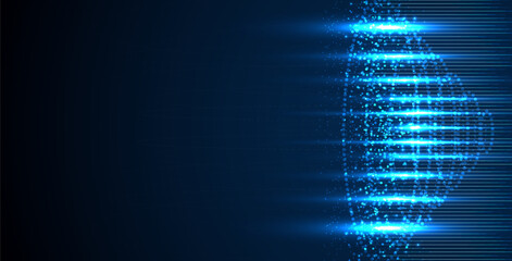 Technology background. Big data visualization concept. Information artificial neural network