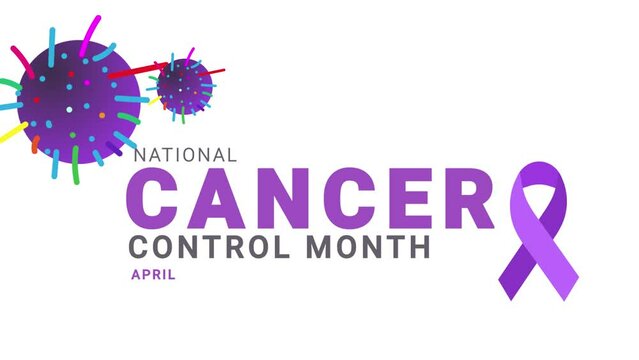 National Cancer Control Month. virus icon motion.