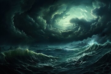 Turbulent Seas: A Storm in the Ocean. Generative AI