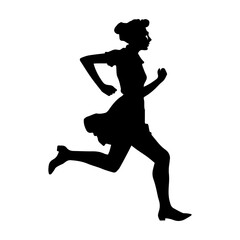 Fototapeta na wymiar Woman running vector silhouette