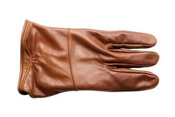 Elegance in Leather: A Pair of Brown Gloves on White. On a Clear PNG or White Background.